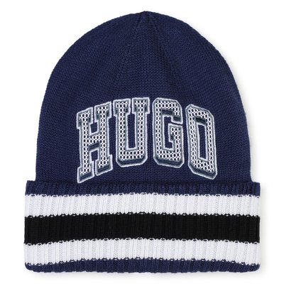 Bonnet en tricot avec rayures HUGO KIDSWEAR
