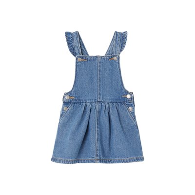 Robe salopette en denim bretelles volantées VERTBAUDET