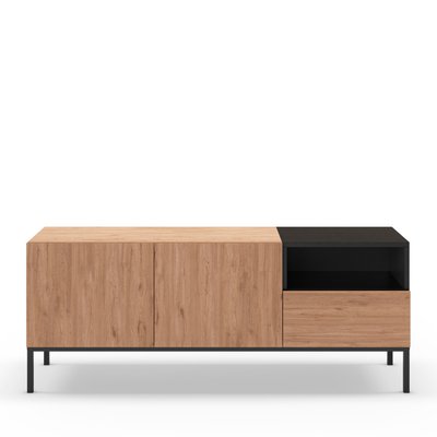 Meuble TV 2 portes 1 tiroir en bois et métal L140cm- AUSTIN DRAWER