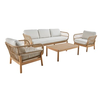 Salon de jardin bois d'acacia et cordes 5 places IPANEMA SWEEEK
