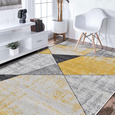 Tapis salon et chambre tissé motif géométrique ROSALINE UN AMOUR DE TAPIS