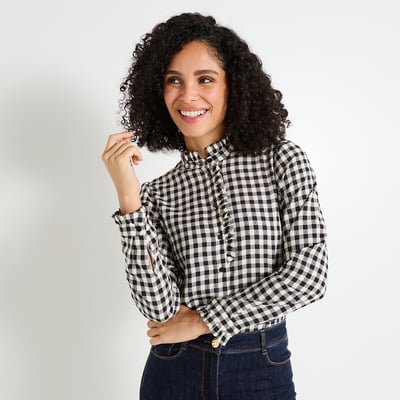 Chemise Manches Courtes Femme Grain De Malice - Tissu Maille Léger, Imprimé - Coupe Décontractée - 80% Matière Recyclée - 1