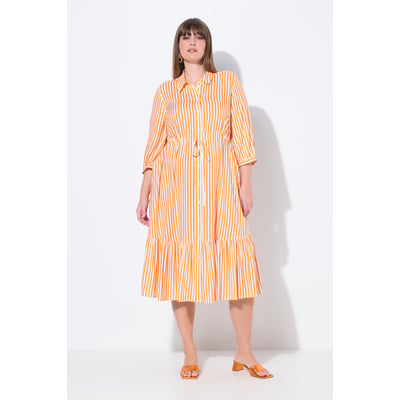 Robe-chemisier à rayures. Col chemise ULLA POPKEN