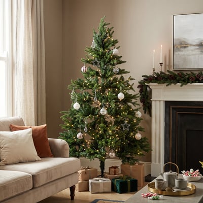 6ft Mixed-Tip Pre-Lit Realistic Christmas Tree SO'HOME