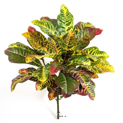 Croton artificiel en piquet 30 feuilles, H 4 ARTIFICIELLES