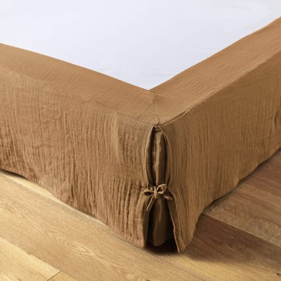 Cache sommier double gaze de coton TERRE DE NUIT