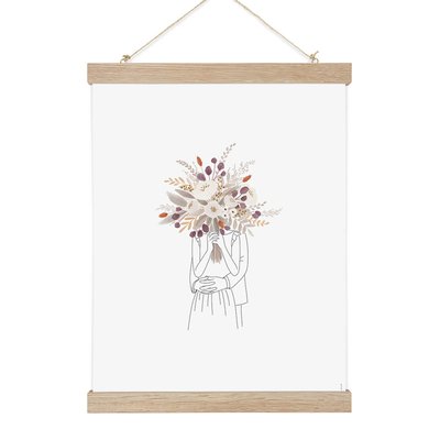 My dear III, affiche +  cadre chêne. 30cm x 40cm COTTON BIRD