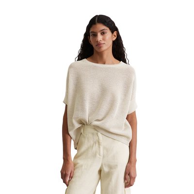 Pullover oversize avec structure en filet en coton et lin mélangés MARC O'POLO