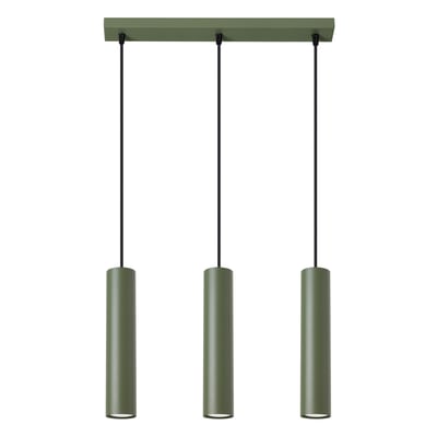 Suspension Acier Vert Olive GU10 3 Lagos Line EDEN