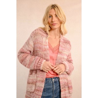 Gilet long femme rose poudre La Redoute