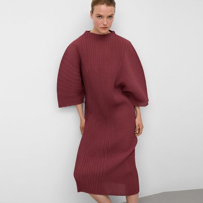 Robe en crinkle à col perkins ADOLFO DOMINGUEZ