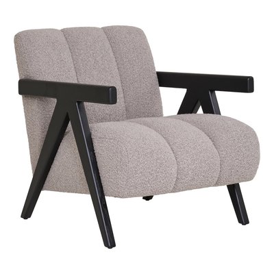 Fauteuil design en tissu et bois noir - FLORENCE HOUSE NORDIC