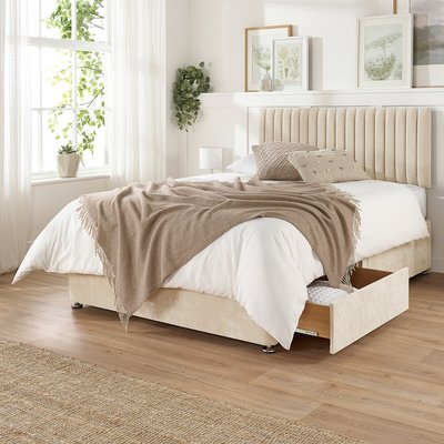 Grant Linen Divan Bed with 2 Drawers ASPIRE