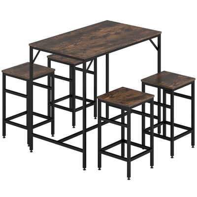 Ensemble de table de bar Métal Noir HOMCOM