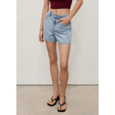 Short en jean droit taille haute MANGO