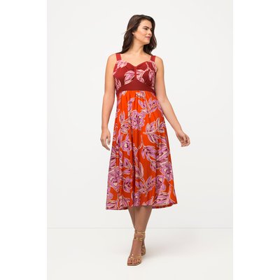 Robe midi sans manches. Imprimé floral et ULLA POPKEN