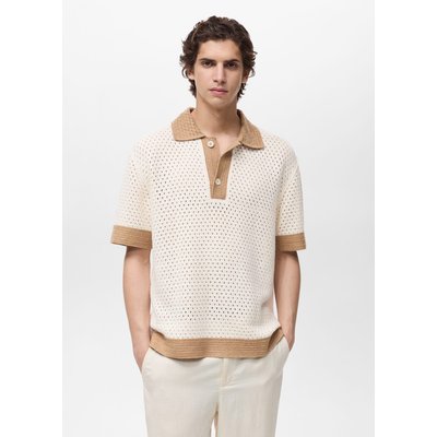 Polo maille ajourée contrastes MANGO MAN