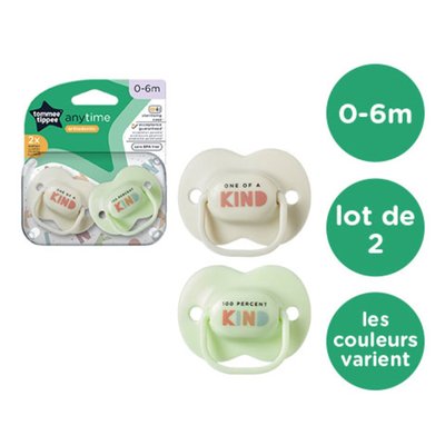 Lot De 2 Sucettes Closer To Nature Classique 0-6m (coloris Aléatoire) TOMMEE TIPPEE