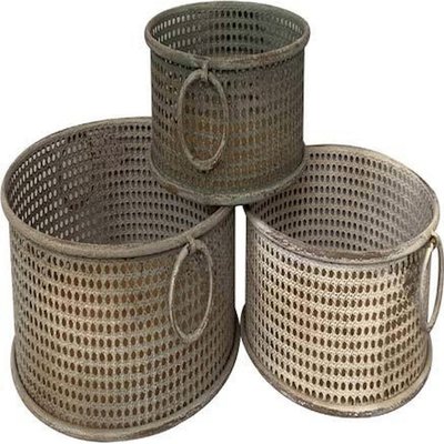 Paniers en métal, esprit vintage (lot de 3) RECOLLECTION