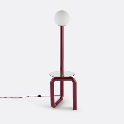 Lampadaire avec tablette, en métal fer, opaline et verre, hauteur 149 cm, TEDY LA REDOUTE INTERIEURS