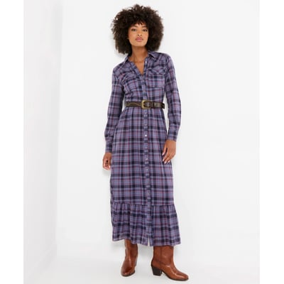 Robe Longue à Carreaux Boutonnée Western JOE BROWNS