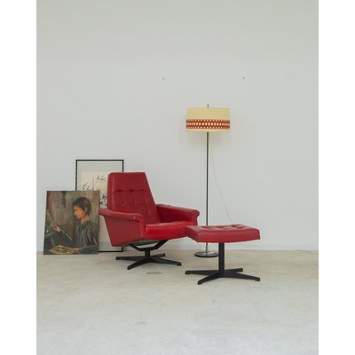 Fauteuil rouge Jakob N°127 - Bon état DEBONGOUT