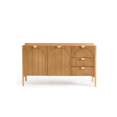 Buffet bas en placage 4 portes 135 cm, LOLA BOBOCHIC