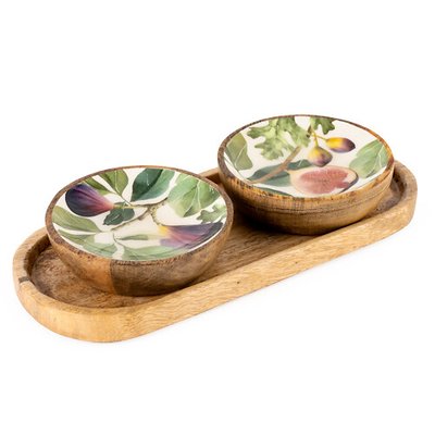 Set of 2 'Figs' Dip Bowls in Mango Wood SO'HOME