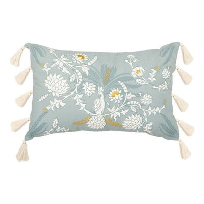 Coussin déhoussable en coton brodé WILD ATMOSPHERA