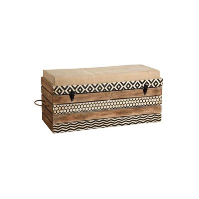 Coffre banc Zigzag en manguier et coton AUBRY GASPARD