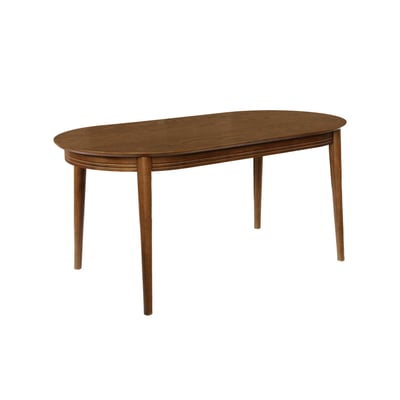 Table à manger oblongue bois d'hévéa placage chêne 6 places LAURINE SWEEEK