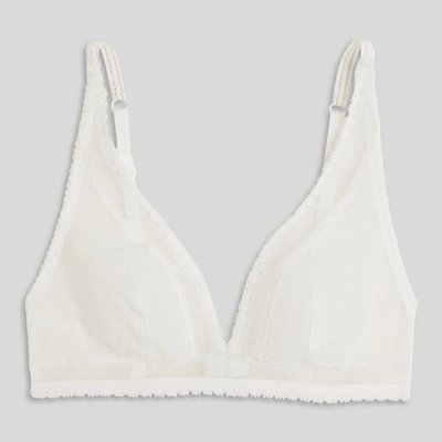 Soutien-gorge triangle foulard ADELE en tulle flocké MONOPRIX