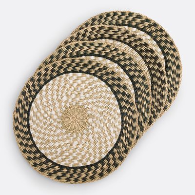 4er-Pack Tisch-Sets Malni, Pflanzenfasern, rund LA REDOUTE INTERIEURS