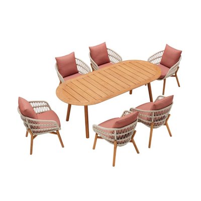 Ensemble repas en teck, ROSE AU JARDIN DE CHLOÉ