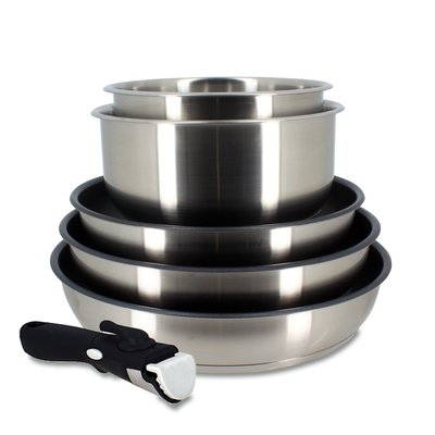 Batterie de cuisine 6 pièces en inox, IRIS MENASTYL