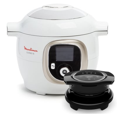 Cookeo CE85XAF0 blanc 6 L, 9 modes de cuisson + Extra Crisp MOULINEX