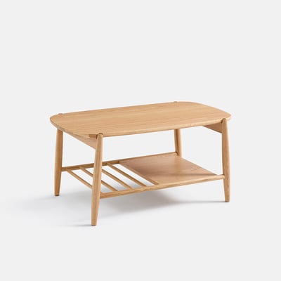 Table basse double plateau en chêne massif, largeur 80 cm, JUCCA LA REDOUTE INTERIEURS