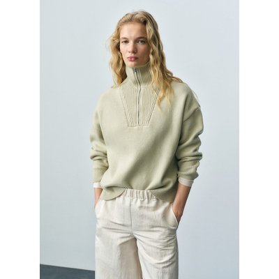 Pull-over mélange de laine zippé MANGO