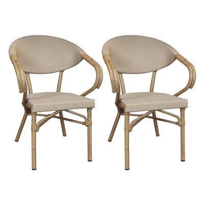 Lot de 2 fauteuils de table extérieur effet rotin naturel, AMALFI NOW'S HOME