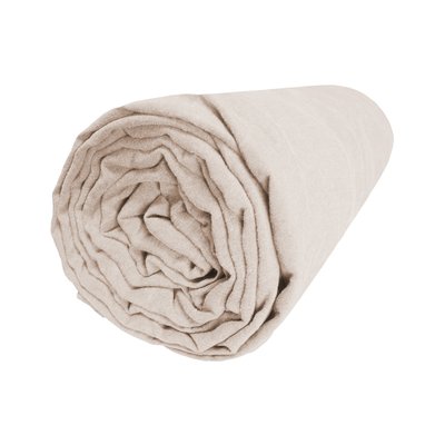 Drap housse en satin de coton lavé bonnet 30cm, NUIT SATINÉE BLANC CERISE