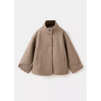 Manteau en drap à col cheminée MANGO KIDS