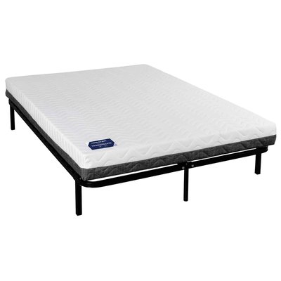 Matelas mousse, cadre à lattes, pieds TERRE DE NUIT