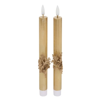 Lot de 2 bougies LED Lupa bâton doré ATMOSPHERA