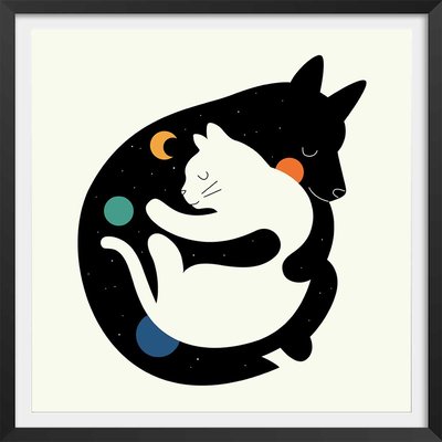Affiche enfant hugs cats HEXOA