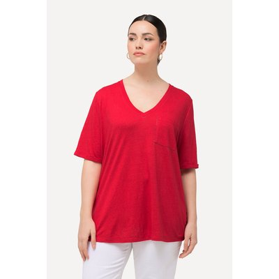 T-shirt à manches courtes et col V. Tissu ULLA POPKEN