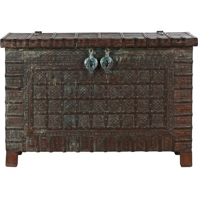 Coffre en teck et fer  style antique RECOLLECTION