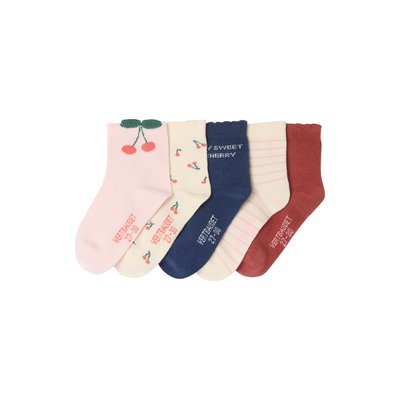 Lot de 5 paires de mi-chaussettes cerises VERTBAUDET
