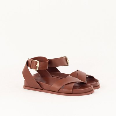 Sandales talon plat en cuir IMSOUANE SESSUN