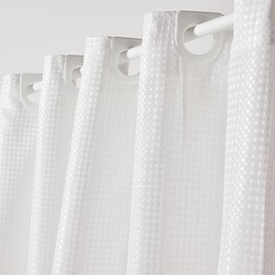 Rideau de douche tissu gaufré à crochets uni BATHROOM UTILITY
