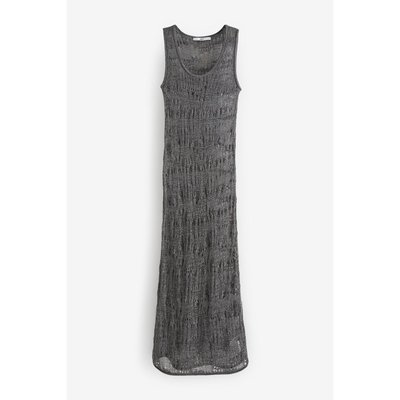 Robe mi-longue sans manches surpiquée eff usé NEXT